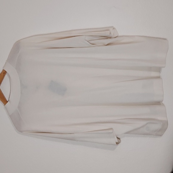 NEW Neiman Marcus Cashmere Sweater Oversized V-Neck White Cream L-XL - Picture 4 of 16